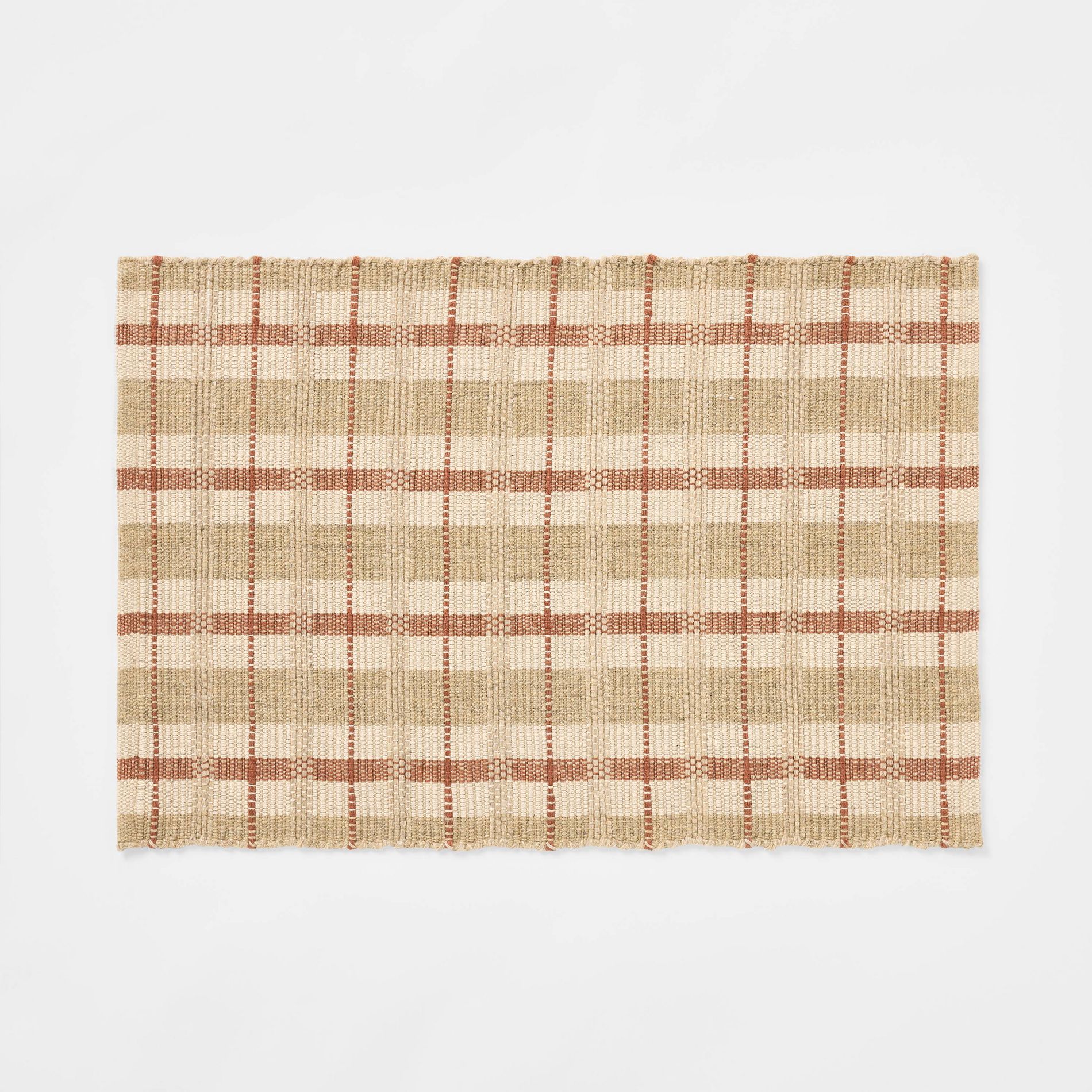 2'1"x3'2" Plaid Scatter Woven Accent Rug Brown - Threshold™ designed with Studio McGee