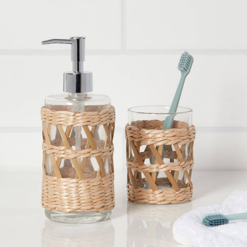 Woven and Glass Soap Pump Natural - Threshold&#8482;, 3 of 8