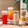 Itopfox Mason Jar with Lid and Straw, 24 oz Iced Coffee Cup with Bamboo Lid, Reusable Glass Tumbler for Boba, Smoothie, Wide Mouth Cups with Straws - 4 of 4
