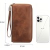 Wikineon Womens Wallet RFID Blocking Leather Zip Around Wallet Large Capacity Long Purse Credit Card Clutch Wristlet,Brown - 3 of 4