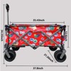FURNIinspire Outdoor Serving Carts Utility Park Garden Cart Tool Customized Color Folding Camping Trolley Outdoor Beach, Red, 37.8"*21.2"*34.45" - 3 of 4