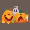 Women's Design By Humans Halloween Cartoon Pumpkins And Ghost By VectorVillain Racerback Tank Top - 2 of 3