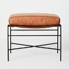 Faux Leather & Metal Ottoman - Black/Brown - Hearth & Hand™ with Magnolia - 3 of 4