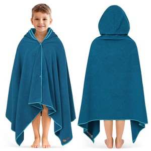 SUN CUBE Hooded Towel for Kids, Absorbent Quick Dry Toddler Beach Towel, Swim Surf Wrap for Shower Pool, Boy Girl Age 3-9 - 1 of 4