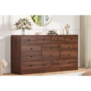 12 Drawer Dresser for Bedroom, 61 Inch Wood Dresser with Power Outlet, Wide Chest of Drawers for Living Room - 1 of 4