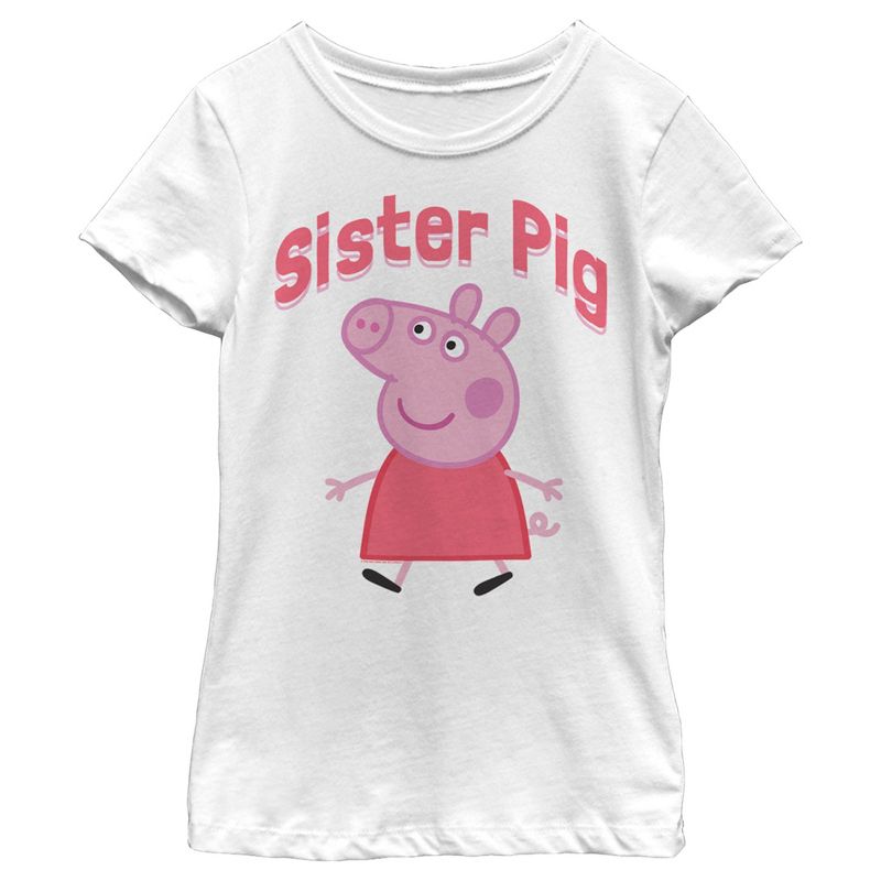 Girl's Peppa Pig Sister Pig T-Shirt, 1 of 5