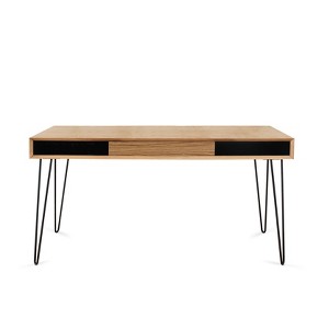 Proman Products Marcus Desk Natural - Proman Products: Steel Frame, Veneer Surface, All Purpose Drawer - 1 of 4