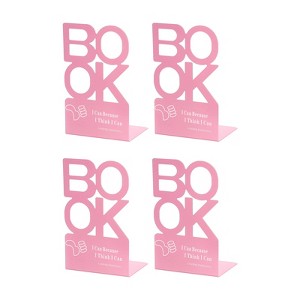 Unique Bargains Bookend, Alphabet Shaped Metal Support Book Holder for Home Office Stationery Storage - 1 of 4