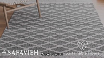 Marbella 6' Square Black and Ivory Wool Cotton Rug