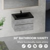 Whisen Minimalist Floating Wall-Mounted Bathroom Vanity with Integrated Quartz Sand Sink and  Storage Drawers - Grey - 4 of 4