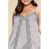 Slickblue Satin Plus Size Sleeveless Cami Tank in Grey, Versatile Wardrobe Essential with Adjustable Straps, 2XL - 4 of 4