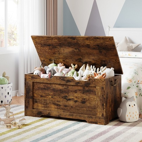 Kids wooden toy chest online