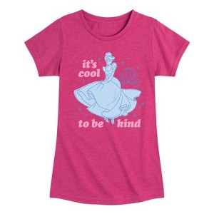 Girls' - Disney Princess - Cinderella It's Cool To Be Kind Fitted Short Sleeve Graphic T-Shirt - 1 of 4