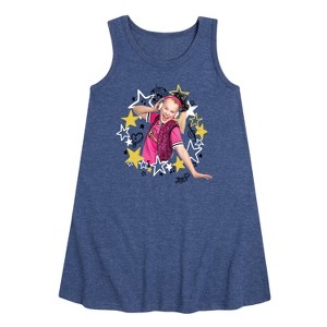 JoJo Siwa Jojo Wreath Graphic Sleeveless Aline Dress - Heather Navy - 6T - 1 of 3