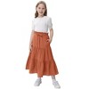 Maxi Skorts Skirt for Girls Button Front Ruffle High Waisted Long Skirts with Belt and Pocket 3-12 Years - 3 of 4