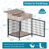 Grey Small Dog Crate End Table,Dog Crate Furniture, Dog Kennel End Table with Storage Drawer, Chew-Proof Metal Fence, Lockable Door, Wooden Pet Cage - 4 of 4