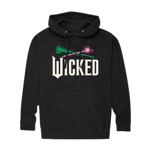 Men's - Wicked - Wand And Broomstick Logo -Mens Long Sleeve Fleece Pullover Hoodie Graphic Fleece Pullover Hoodie - 1 of 4