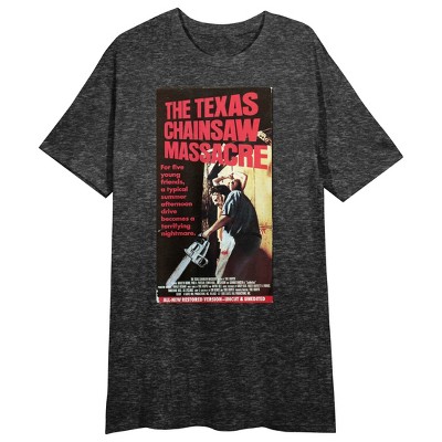 Texas Chainsaw Massacre Poster Art Crew Neck Short Sleeve Black Heather ...