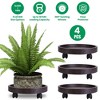 iMountek"4-Piece Rolling Plant Caddy with 360° Swivel Wheels, 187lbs Capacity, for Indoor & Outdoor Use"Coffee - 2 of 4