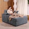 Oversized Chaise Lounge Chair Indoor with Storage, Upholstered Corduroy Sofa Bed Cloud Couch with 3 Pillows,Single Sleeper Sofa Chair for Home - 3 of 4