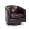 Comfort Pointe Turner Top Grain Leather Swivel Accent Chair Brown: Upholstered, No Assembly Required, Modern Style - 2 of 4