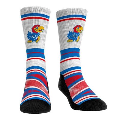 NCAA Kansas Jayhawks Adult Long Distance Crew Socks - L/XL