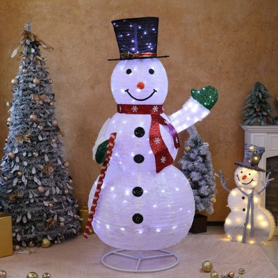 Karl Home  5.7ft Pop-up Lighted Snowman with Candy Cane Christmas Decoration