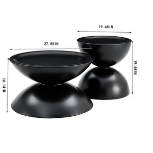 Vynxaria Black End Tables - Multifunctional Round Coffee Tables with Storage - 1 of 4