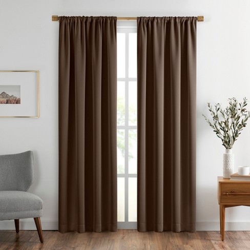 Versailles Faux Silk Room Darkening Single Window Curtain Panel - 52 x  108 - Gold - Elrene Home Fashions