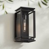 Possini Euro Design Alastor 16 1/2" High Modern Outdoor Wall Light Fixture Mount Porch House Exterior Outside Weatherproof Black Clear Glass Shade - image 2 of 4