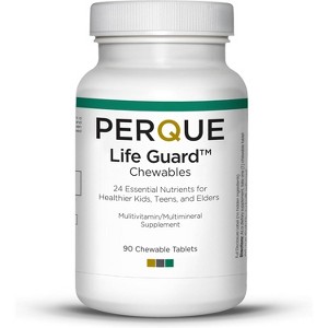 Perque Life Guard™ Chewables – Complete Multivitamin & Multimineral for Kids, Teens & Adults – 24 Essential Nutrients – 90 Chewable Tablets - 1 of 4