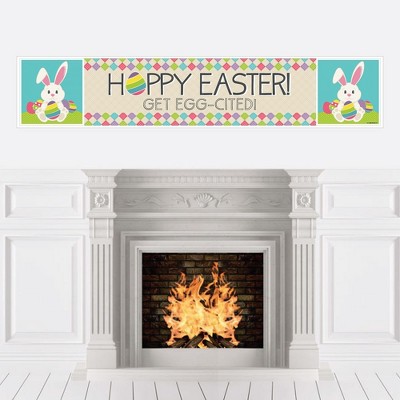 Big Dot of Happiness Hippity Hoppity - Easter Bunny Party Decorations Party Banner