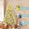 LOVMOR 6FT Snow Flocked Christmas Tree, Pre-Lit Set with Garland & Wreath, Artificial Hinged Xmas Tree with Colorful LED Lights, 8 Lighting Modes - 4 of 4