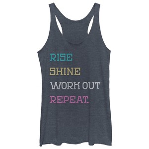 Women's CHIN UP Rise Shine Repeat Racerback Tank Top - 1 of 3