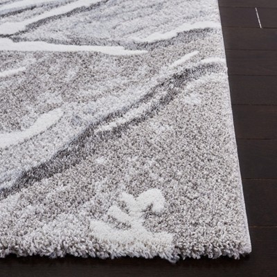Century Blue and Gray Abstract Synthetic Area Rug 6'7" x 9'