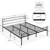 Bed Frame with Headborad & Footboard, Sturdy Metal Platform Bed Frame with Iron-Art Sweet Hear - 2 of 4