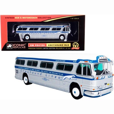 GM PD4104 Greyhound Bus "Birmingham" 60th Anniversary of the Freedom Riders Ltd Ed 504 pcs 1/87 HO Diecast Model Iconic Replicas