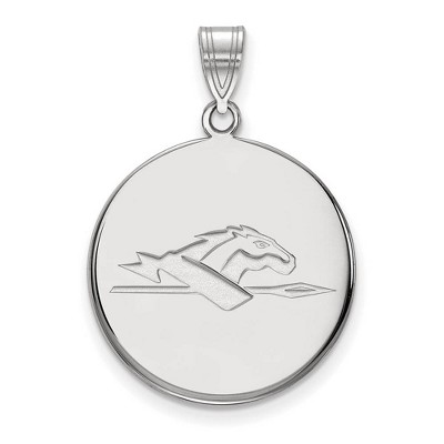 Black Bow Jewelry 10k White Gold Longwood Lancers NCAA Large Pendant