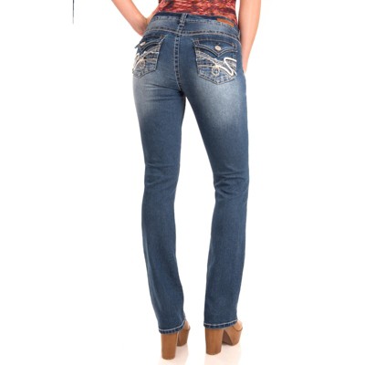 WallFlower Jeans Bootcut A Vita Media Donna - Insta Stretch, Taglie Standard E Forti, Lunghezza 78,7 Cm