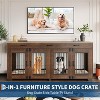 Acekool Double Dog Crate Furniture, 71" Heavy Duty Indoor Dog Kennel with Divider, 3 Drawers & Tabletop, for Small/Medium Breeds - 2 of 4