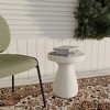 LeisureMod Wisp 16" Round Side Table - Fiberstone Hourglass Pedestal Design, Painted Finish Indoor & Outdoor Accent Table for Living Room and Patio - 2 of 4