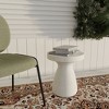 LeisureMod 16” Wide Round Side Table in Fiberstone with Hourglass Pedestal Design for Indoor and Outdoor Use Wisp Collection in Terrazzo - image 2 of 4