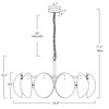 LNC Rajinloosm 8-Light 31.5" Mid-Century Modern Oversized Drum Chandelier, Black and Smoked Gray Glass Shade - 3 of 4