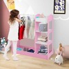 Tangkula Kids Dress up Storage Hanging Armoire Dresser Costume Closet w/ Mirror Shelves - 3 of 4