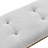 Airsurfer Walnut Oak Dining Bench in Light Gray Fabric with Tufting - 4 of 4