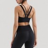 Anna-Kaci Active Women's Strappy V Neck Sports Bra Top with Wide Shoulder Bands and Soft Stretch Fabric - 4 of 4