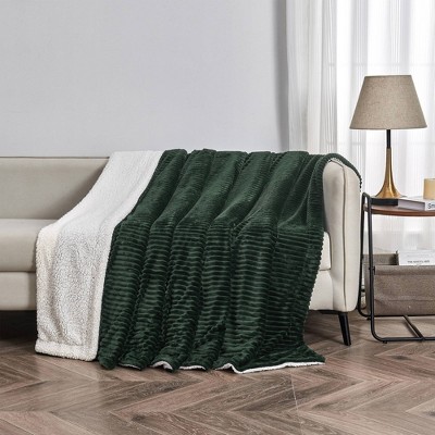 Cozy Corduroy Plush with Shearling Reverse Bed Blanket - Isla Jade, 4 of 7