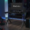 BlackArc Gaming Desk with Carbon Fiber Desktop, Steel Frame and Detachable Cupholder/Headphone Hook, Two Cable Management Holes - 2 of 4
