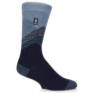 Heat Holder® Men's LITE™ Mountains Crew Socks| Thermal Yarn | Medium-Thick Socks Casual Shoes + Boots | Warm + Soft, Hiking, Cabin, Cozy at Home Socks | 5X Warmer Than Cotton - 1 of 1