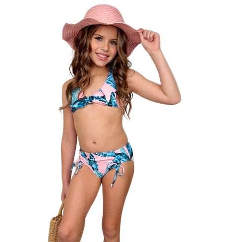 Girls Tropical Beaches Two Piece Swimsuit - Mia Belle Girls, 4T/5Y